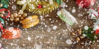 snowing on macarons for festive bakes