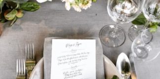 You decorate your reception tables and pick your flowers with precision, let your wedding menu designs live up to their lovely surroundings with these ideas
