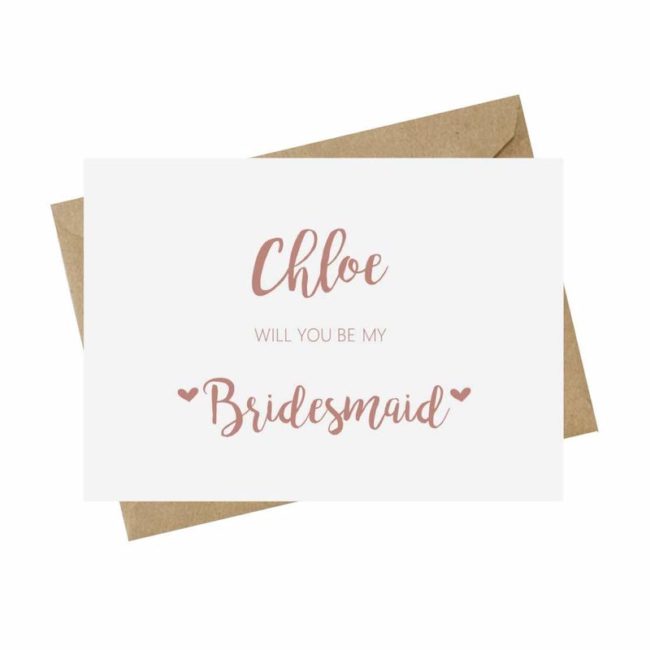 personalised card pink bridesmaid proposal ideas 