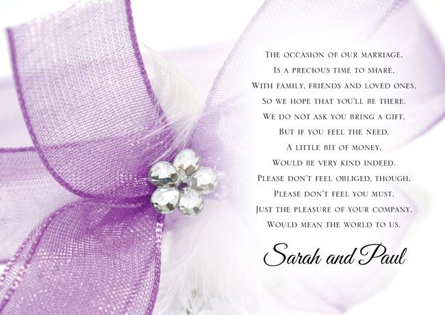 wedding gift poem Ask for Money as a Wedding Gift With These Poem Cards